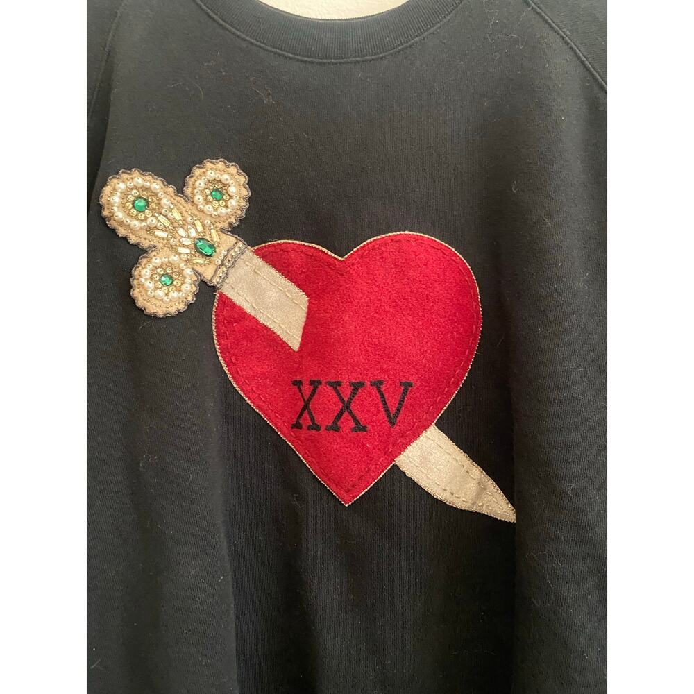 Gucci Black Crewneck Sweatshirt Dagger in heart L - Picture 2 of 6